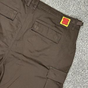 Empyre Mens 38 Brown Cargo Pants Relaxed Wide Leg Baggy Skater Button Fly
